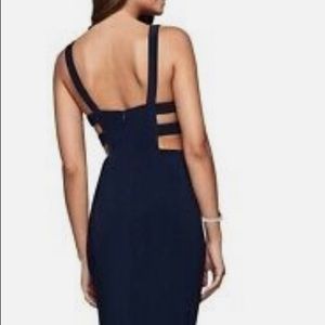 Long Navy Faviana V-Neck Evening Dress